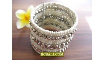 Beads Bracelets Silver Cuff Casual Designs
